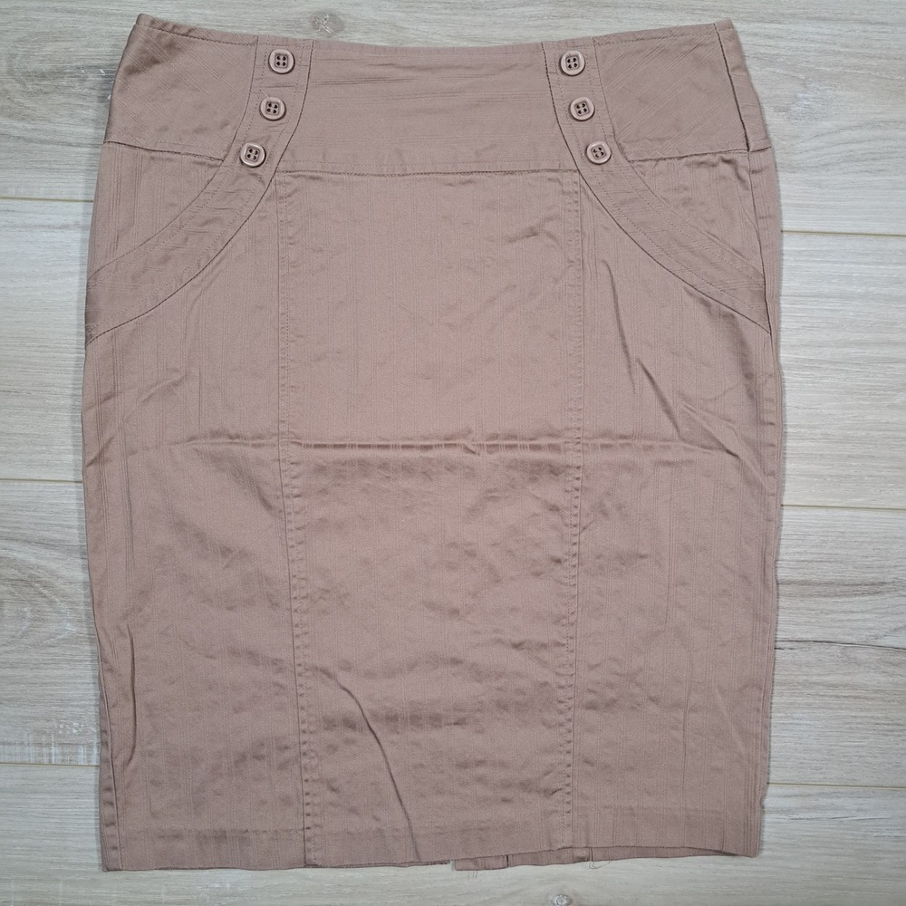 Mymichelle Mauve Textured Pencil Skirt Button Accent Size‎ 7 7922KR1J